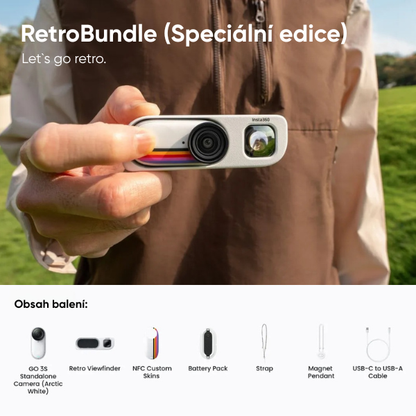 Insta360 GO 3S Retro bundle 128 GB (bílá) Speciální edice